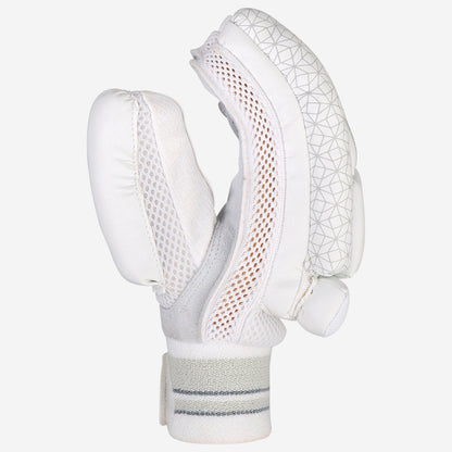 Kookaburra Ghost Pro 6.0 Junior Batting Gloves 26/27 - Single glove, angled backhand view showing airflow mesh gusset and finger protection