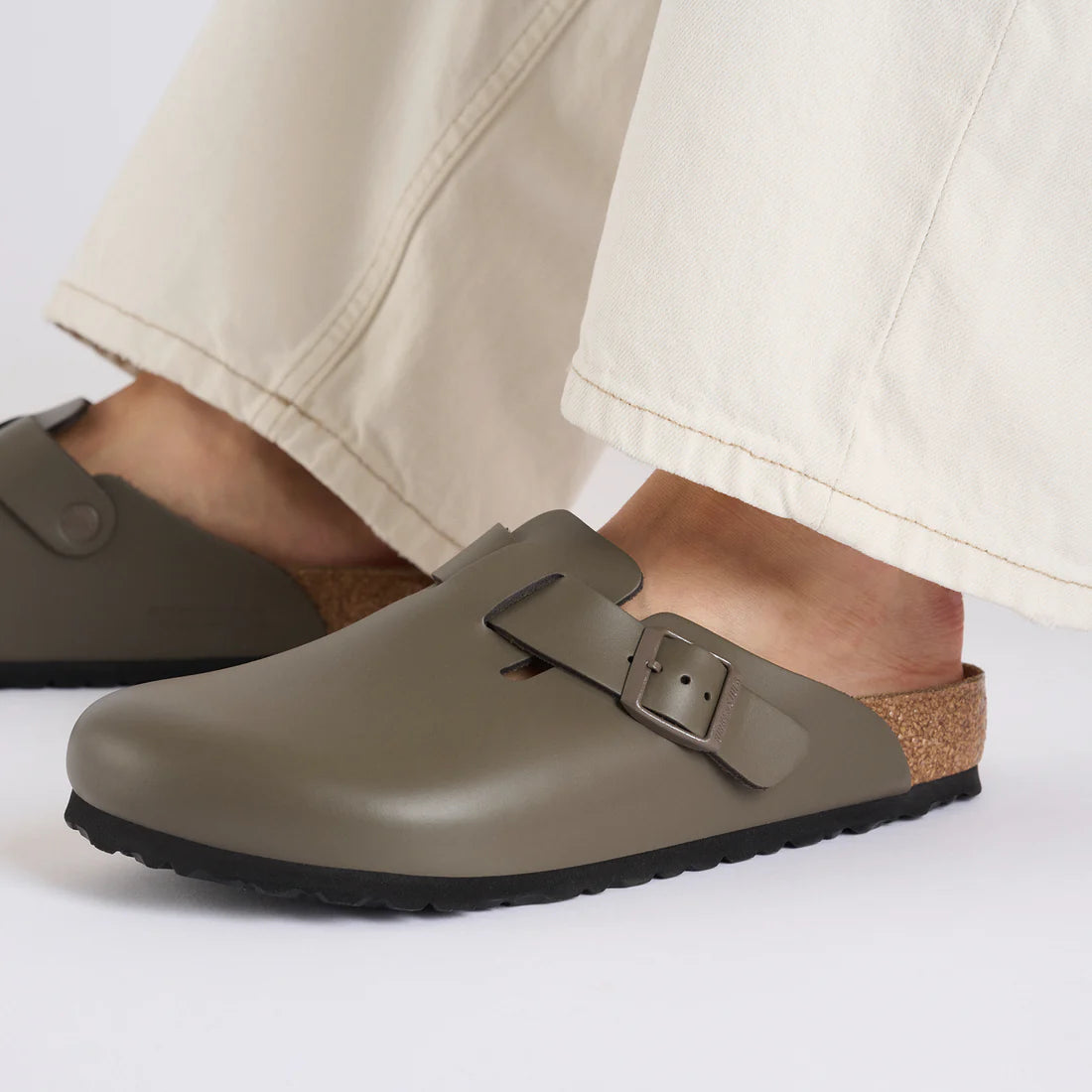 Birkenstock Boston Smooth Leather- Concrete Grey