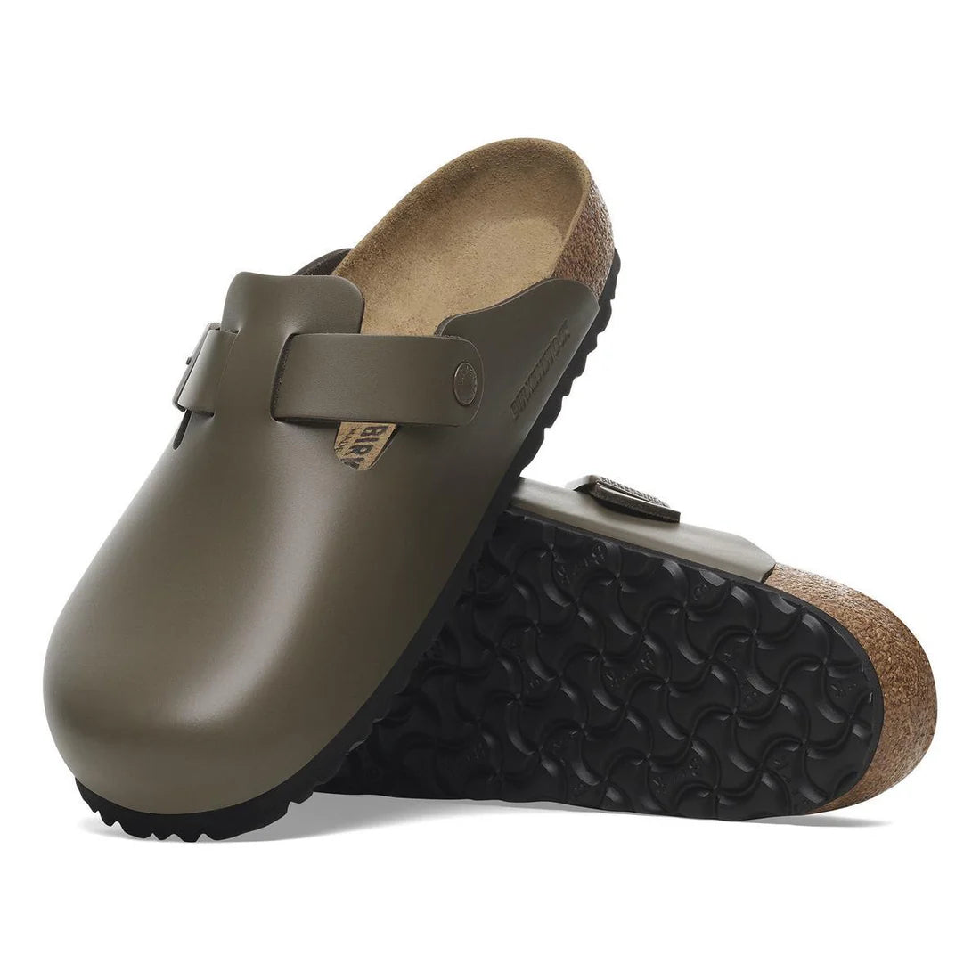Birkenstock Boston Smooth Leather- Concrete Grey