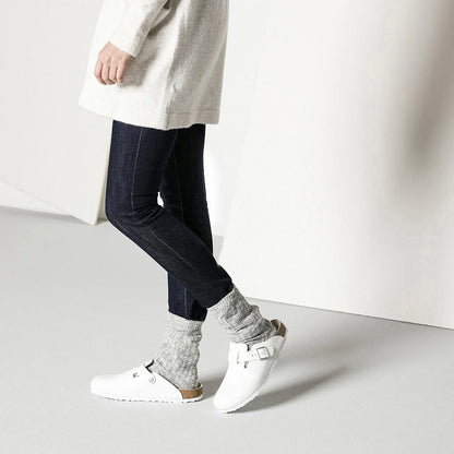 Birkenstock Womens Cotton Slub Socks - Grey/White