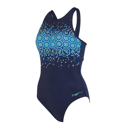Zoggs Womens Crossback One Piece - Blue Chime