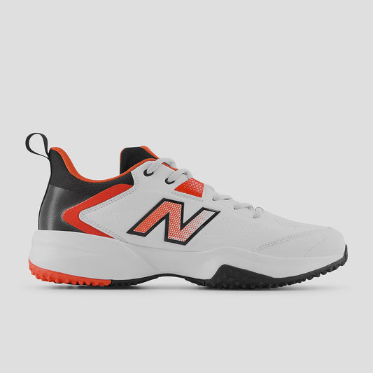 New Balance CK4020v6 Cricket Shoe - White/Neo Flame/Black