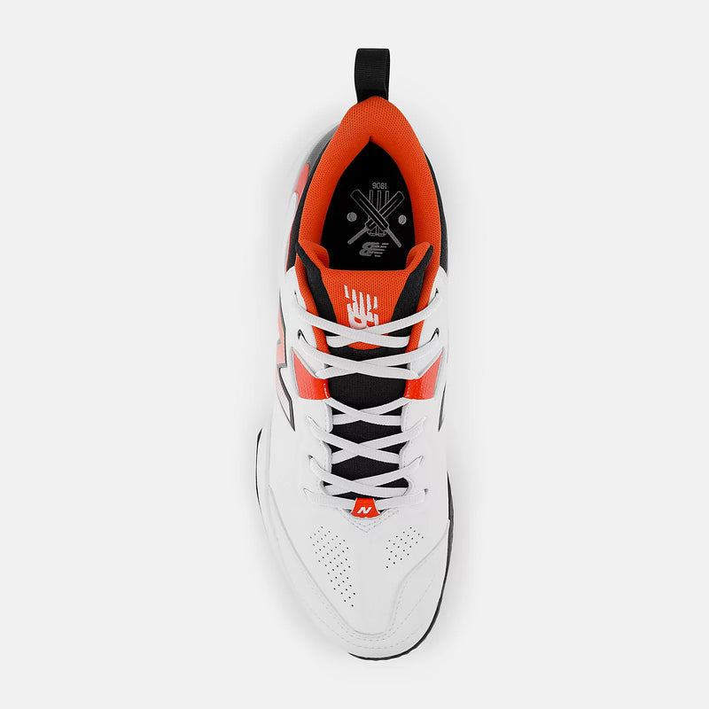 New Balance CK4020v6 Cricket Shoe - White/Neo Flame/Black