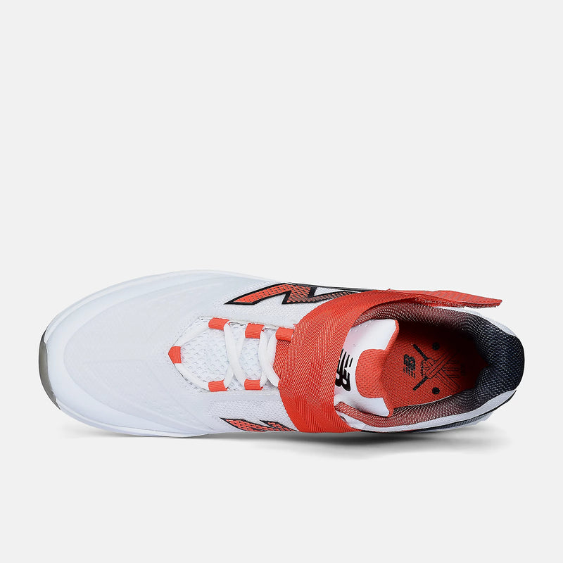 New Balance CK4040 V7 Cricket Shoes - White/Neo Flame