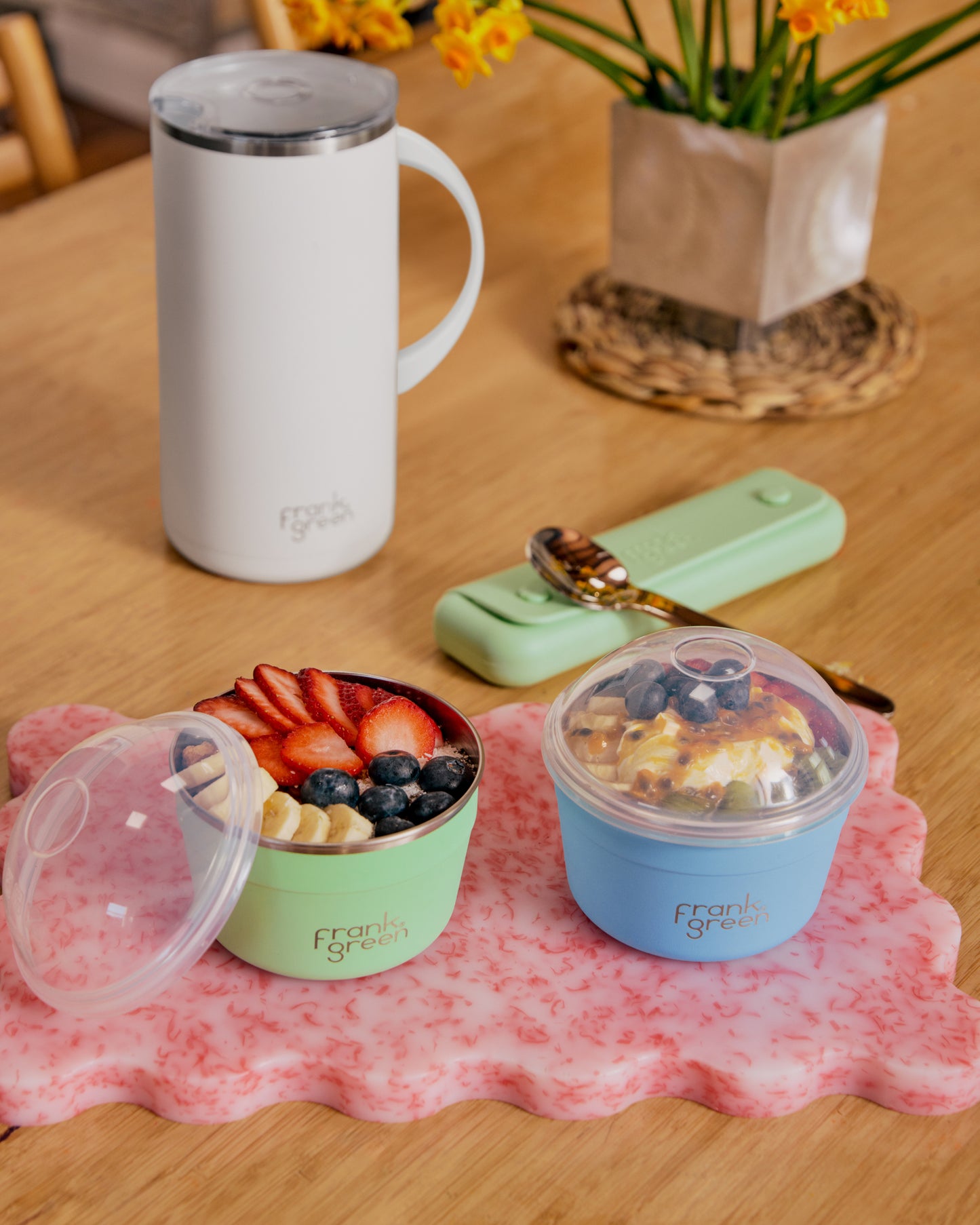 Frank Green Duo Pack Stainless Steel To Go Bowl- Mint Gelato