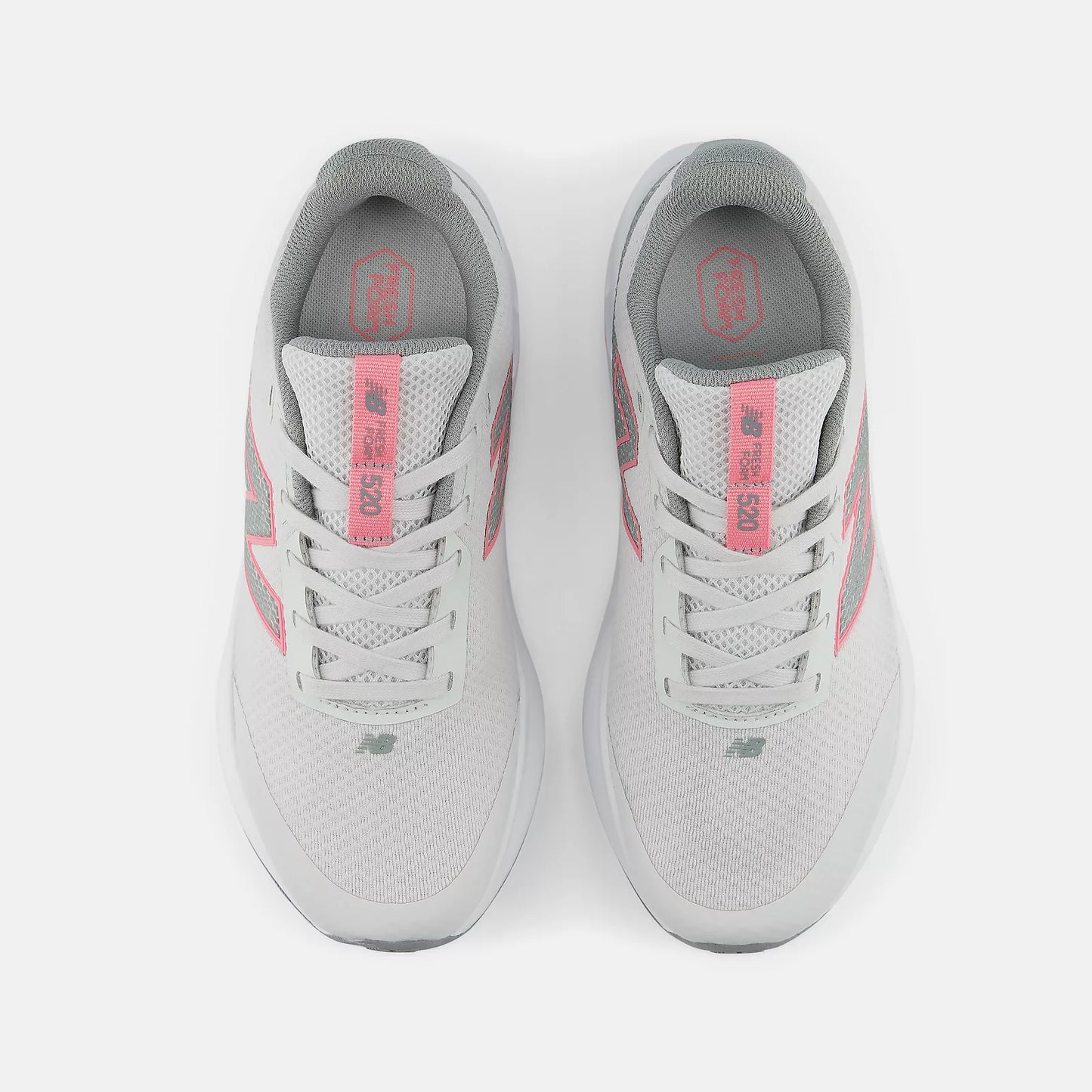 New Balance Kids 520 Lace - Grey Matter/Signal Pink