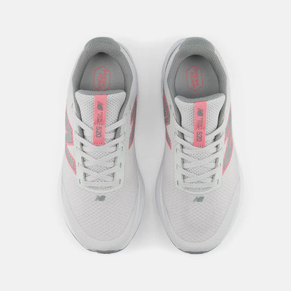 New Balance Kids 520 Lace - Grey Matter/Signal Pink