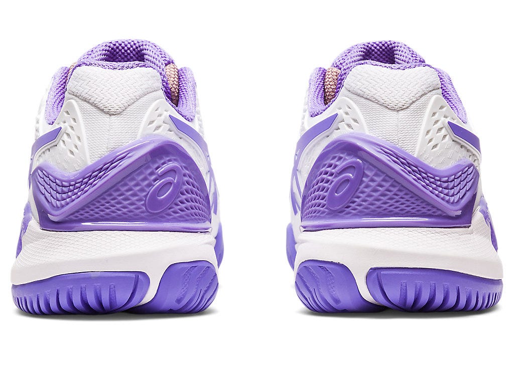 Asics Womens Gel Resolution 8 Wide (Hardcourt) Tennis Shoe - White/Amethyst