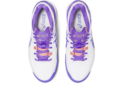 Asics Womens Gel Resolution 8 Wide (Hardcourt) Tennis Shoe - White/Amethyst