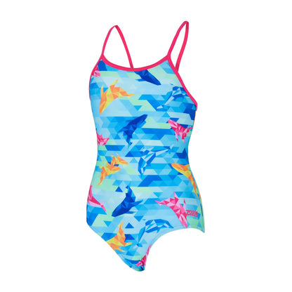 Zoggs Girls Sprintback One Piece - Dolphine