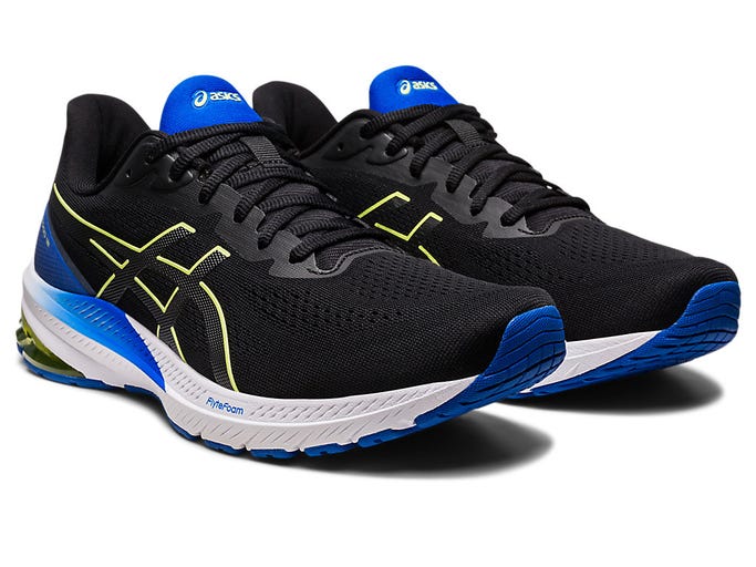 Asics Mens GT 1000 12 (2E) - Black/Glow Yellow