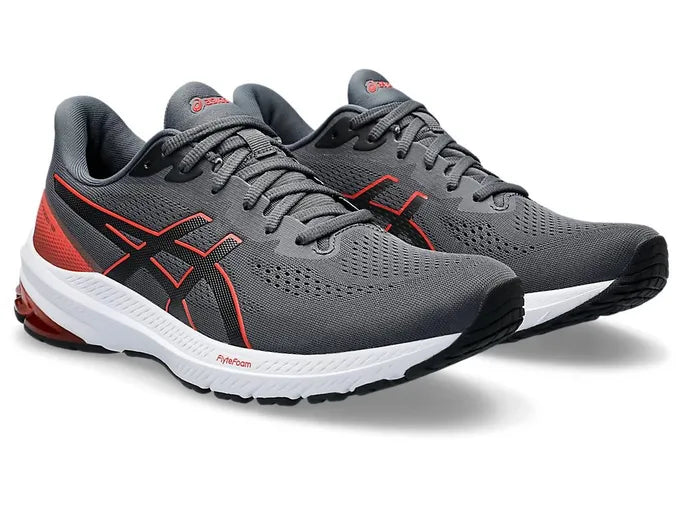 Asics Mens GT 1000 12 (2E) - Carrier Grey/True Red