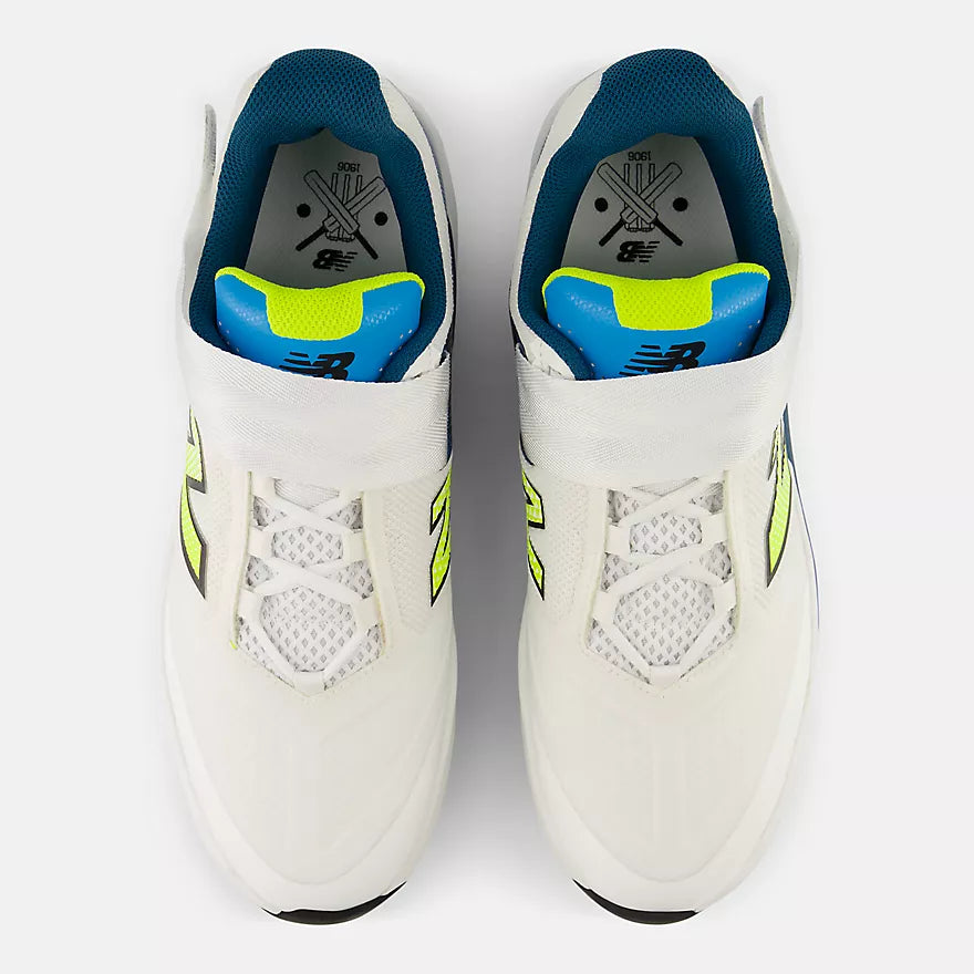 New Balance FuelCell CK4040v7 Cricket Shoes - White/Altitude/Yellow Metallic