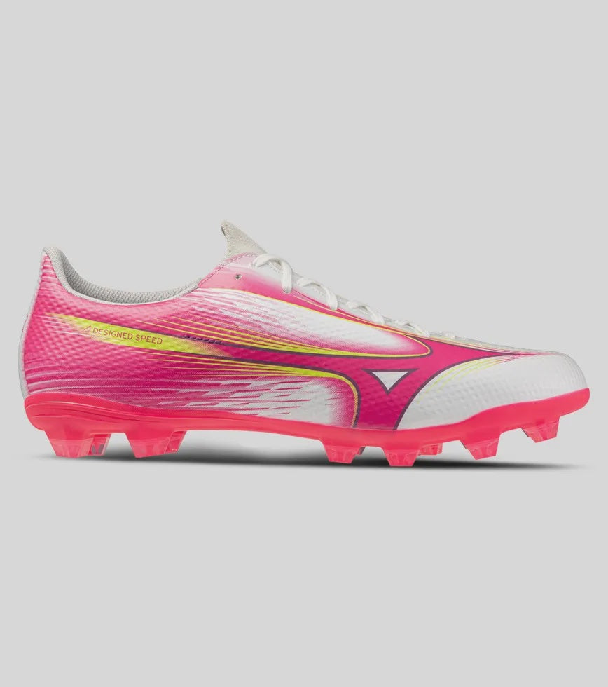Mizuno Alpha III Select FG Boots - White/Fuschsia Purple