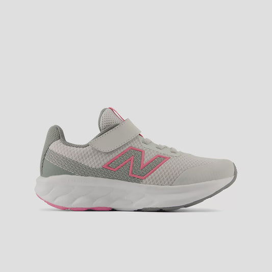 New Balance Kids 520 Bungee Lace with Hook & Loop - Grey Matter