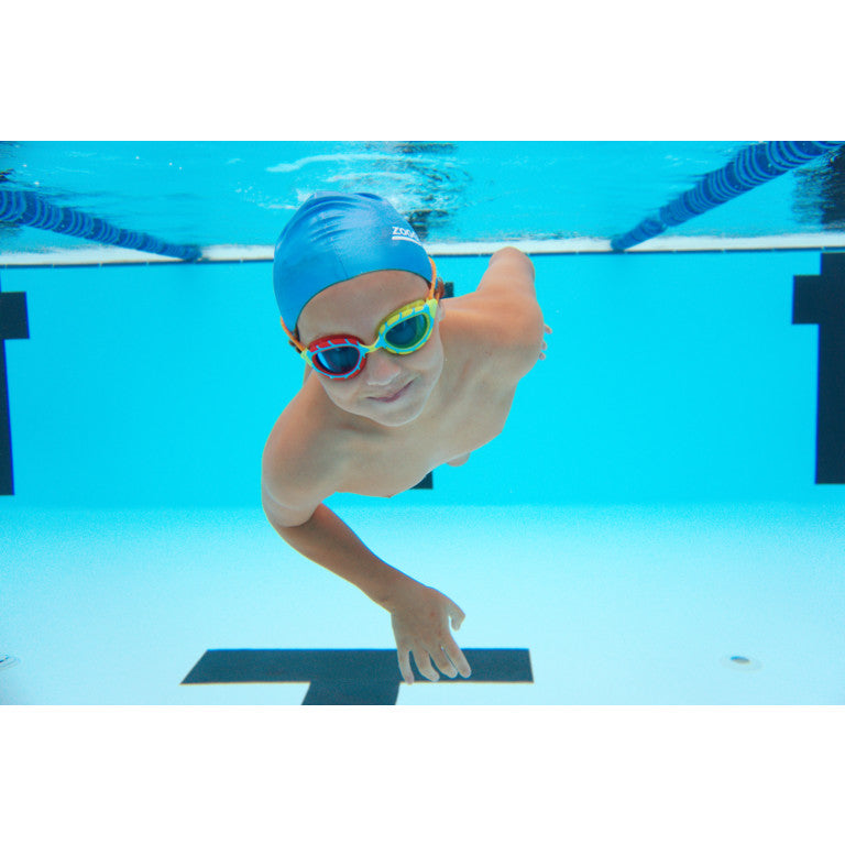 Zoggs Predator Junior Swim Goggles - Blue/Red - Tinted Blue Lens