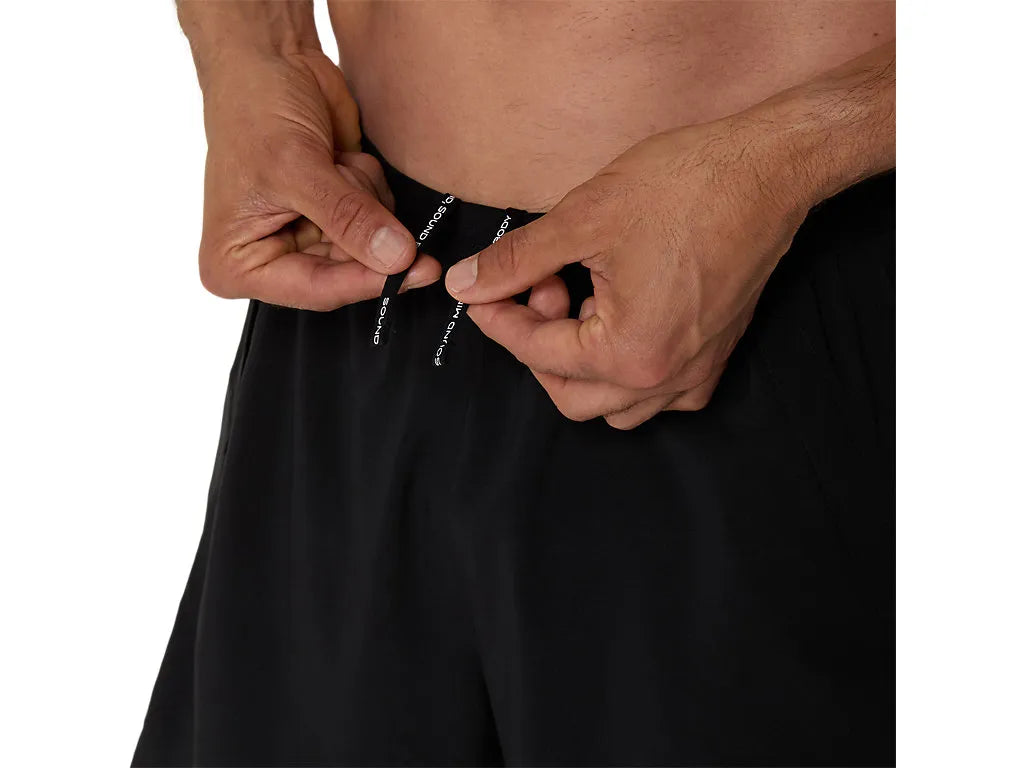 Asics Mens 2 in 1 7 Inch Shorts - Black/Graphite Grey