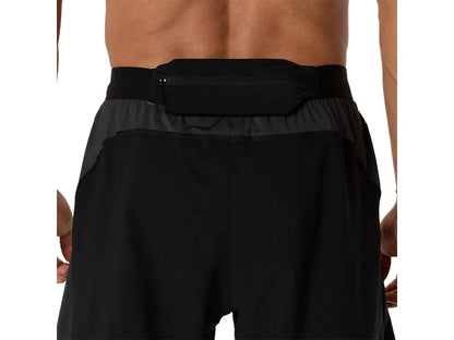 Asics Mens 2 in 1 7 Inch Shorts - Black/Graphite Grey