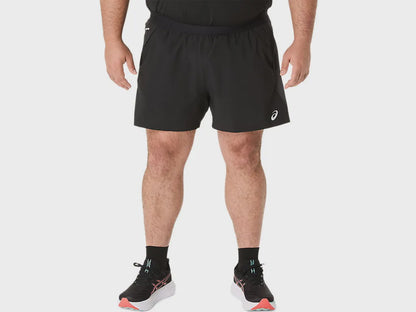 Asics Mens Performance Road 5 Inch Shorts - Black/Graphite Grey