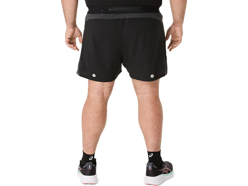 Asics Mens Performance Road 5 Inch Shorts - Black/Graphite Grey