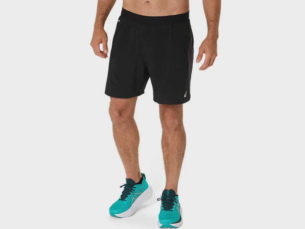 Asics Mens Performance Road 7 Inch Shorts - Black/Graphite Grey