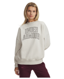 Under Armour Rival Fleece Varsity Women's Oversized Crew - Summit White/Black