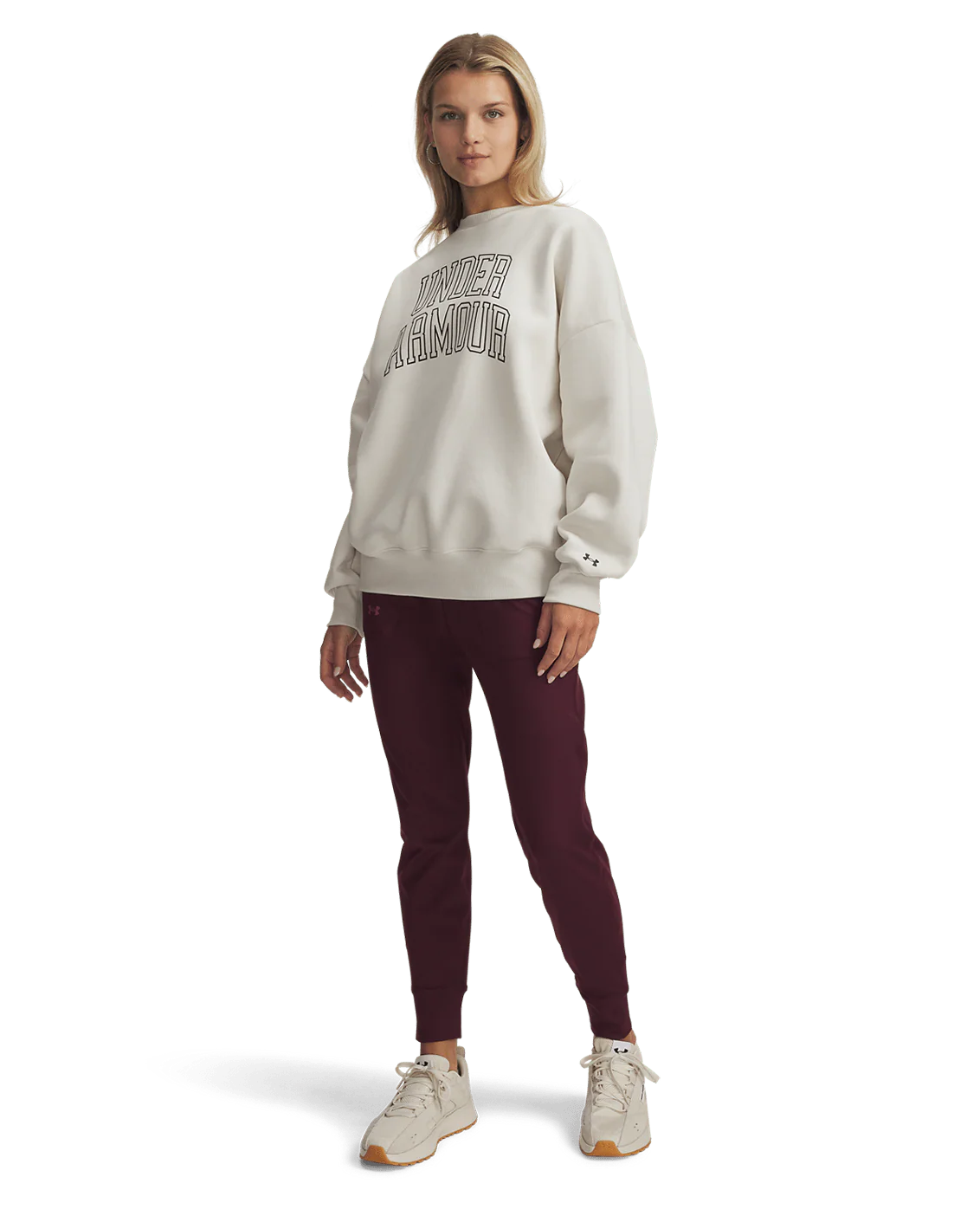 Under Armour Rival Fleece Varsity Women's Oversized Crew - Summit White/Black