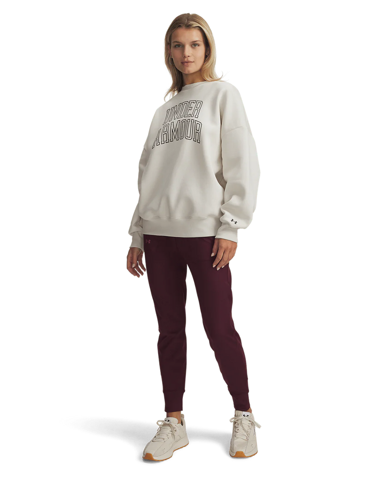 Under Armour Rival Fleece Varsity Women's Oversized Crew - Summit White/Black