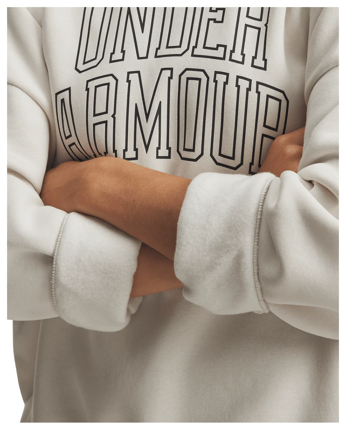 Under Armour Rival Fleece Varsity Women's Oversized Crew - Summit White/Black