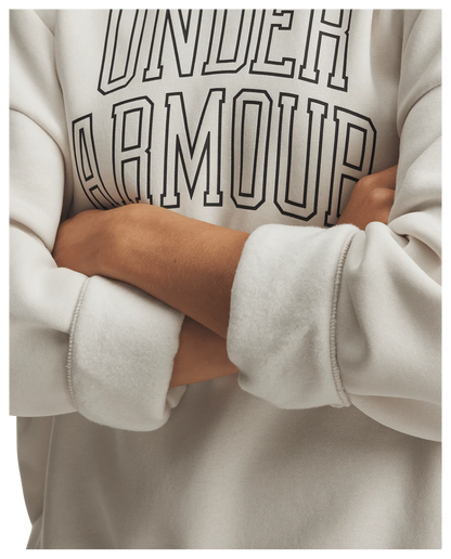 Under Armour Rival Fleece Varsity Women's Oversized Crew - Summit White/Black