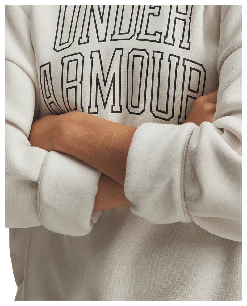 Under Armour Rival Fleece Varsity Women's Oversized Crew - Summit White/Black