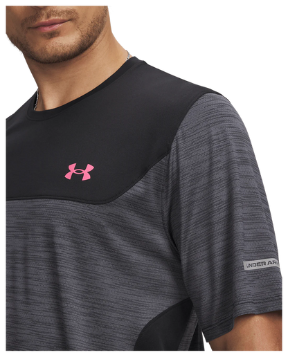 Under Armour Mens Tech Utility Tee - Black/Super Pink
