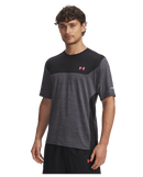 Under Armour Mens Tech Utility Tee - Black/Super Pink