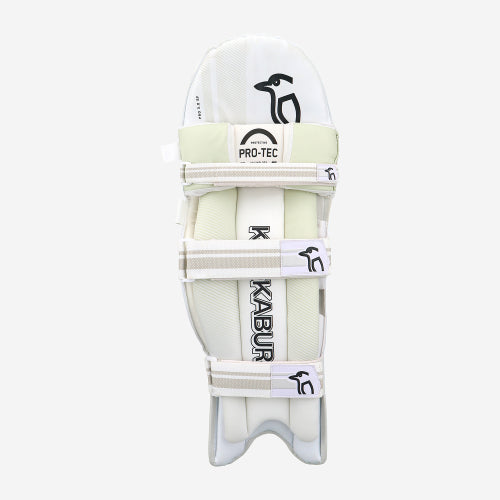 Kookaburra Pro 3.0 slim fit cricket batting pads with padded knee rolls and fastening straps. Back View
