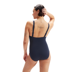 Speedo Womens Visually Shape Body One Piece -True Navy/Berry Cool/Tuscan Bloom