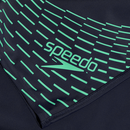 Speedo Boys Medley Logo Jammer - True Navy/Green Glow