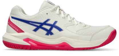 Asics Womens Gel Dedicate 8 (Hardcourt) Tennis Shoe - Cream/Dark Cobalt