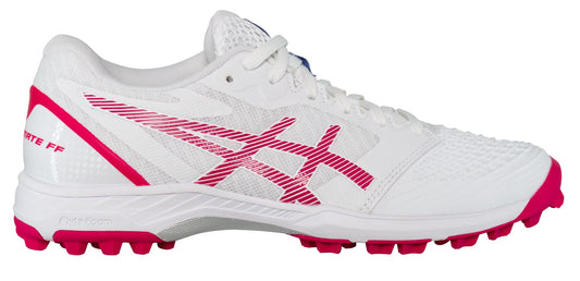 Asics Womens Field Ultimate FF Turf and Hockey Shoe - White/Bright Rose