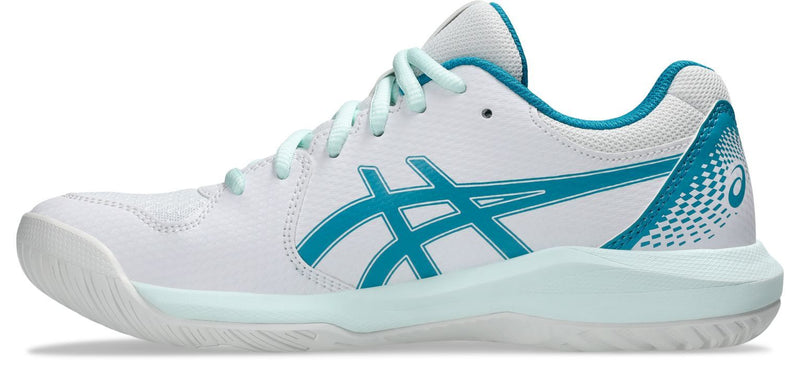 Asics Womens Gel Dedicate 8 (Hardcourt) Tennis Shoe - White/Teal Blue