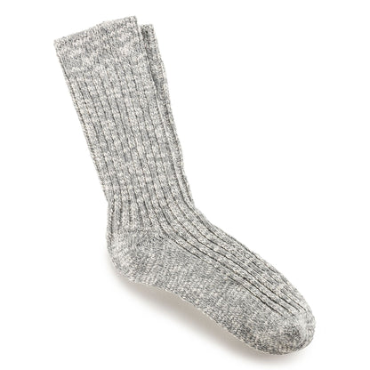 Birkenstock Womens Cotton Slub Socks - Grey/White
