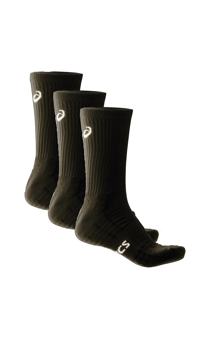 Asics Pace Crew Sock 3 Pack - Black