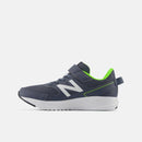 New Balance Kids 570v3 Bungee Lace with Top Strap - Dark Grey/Green/Silver