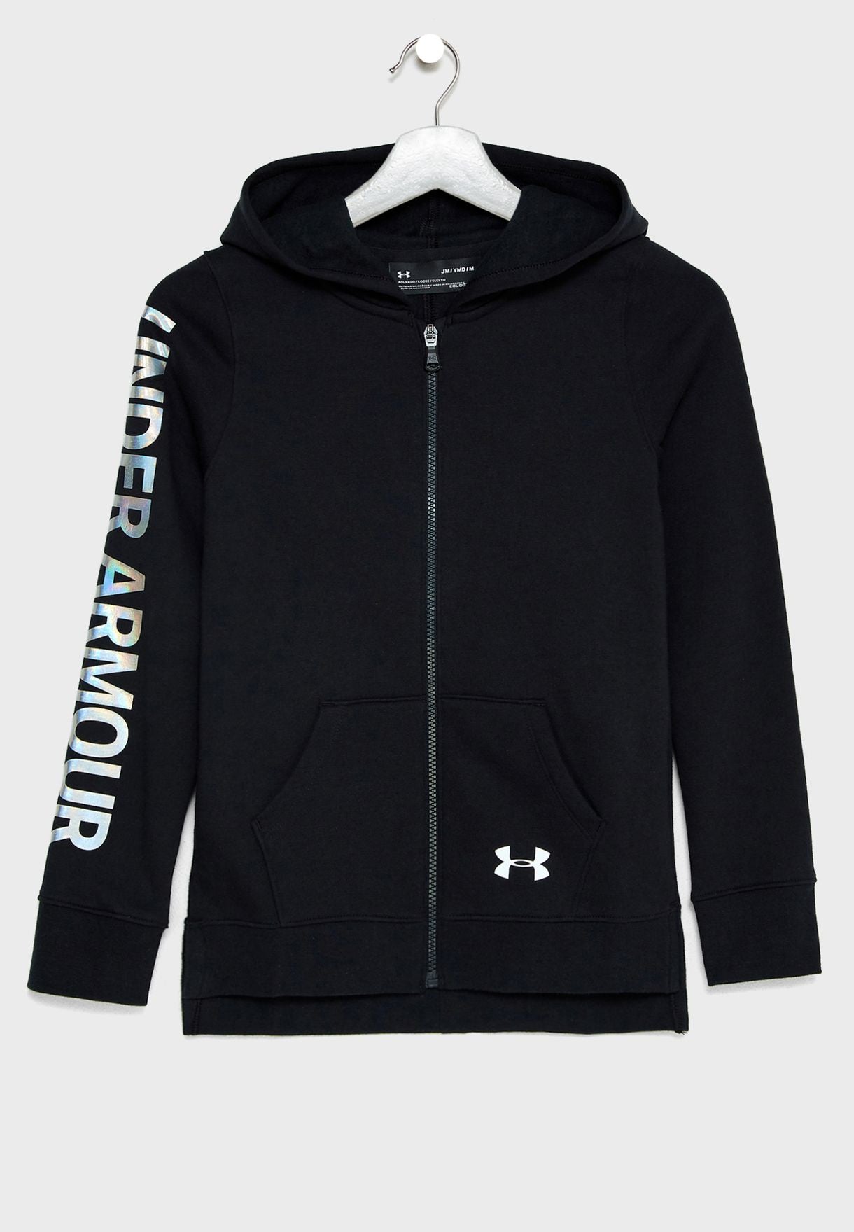 Under Armour Girls Full Zip Rival Fleece Hoody - Black