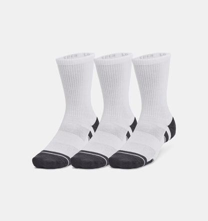 Under Armour Unisex PerformanceTech 3pk Crew - White/White/Jet Grey