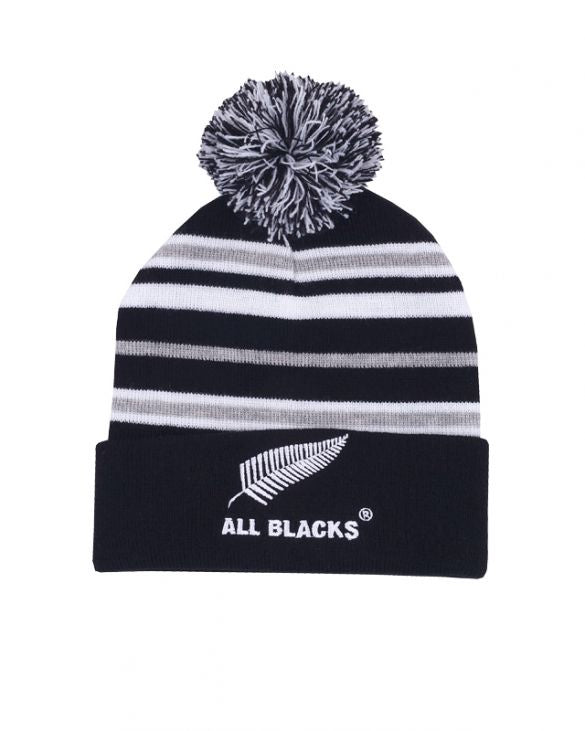 All Blacks Stripe Pom Pom Beanie