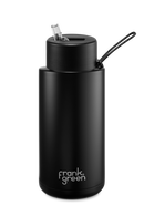 Frank Green 34oz Stainless Steel Ceramic Reusable Bottle with Straw Lid - Midnight