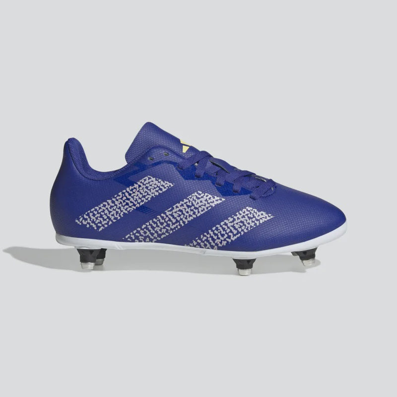 Adidas Rugby Junior Soft Ground Boots - Lucid Blue/ Silver Dawn/ Cloud White