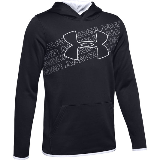 Under Armour Boys Armour Fleece Logo Hoody- Black