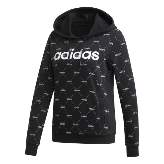 Adidas Womens Linear Graphic Hoody- Black