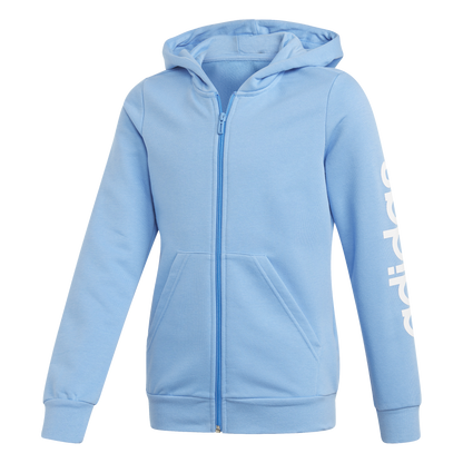 Adidas Kids Linear Full Zip Hoodie-Real Blue